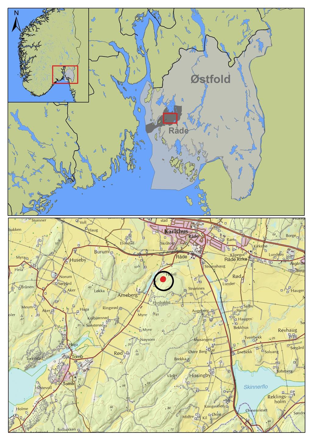 nr. 100/2,4 Råde kommune Figur 2: Plassering av lokaliteten i Norge,