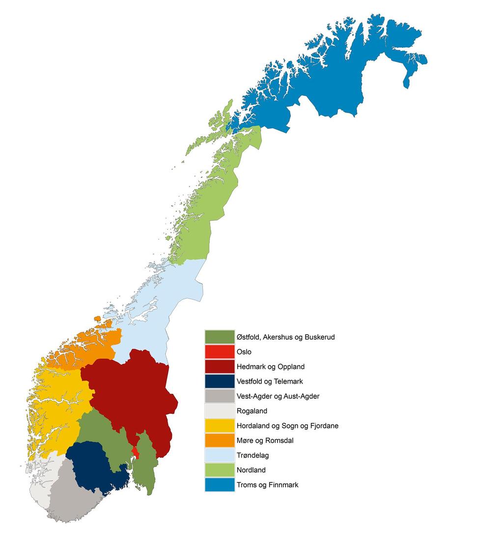 Norges nye fylkeskommuner Fylke Folketall Viken 1 191 000 Oslo 673 000 Vestland 633 000 Rogaland 473 000 Trøndelag 459 000