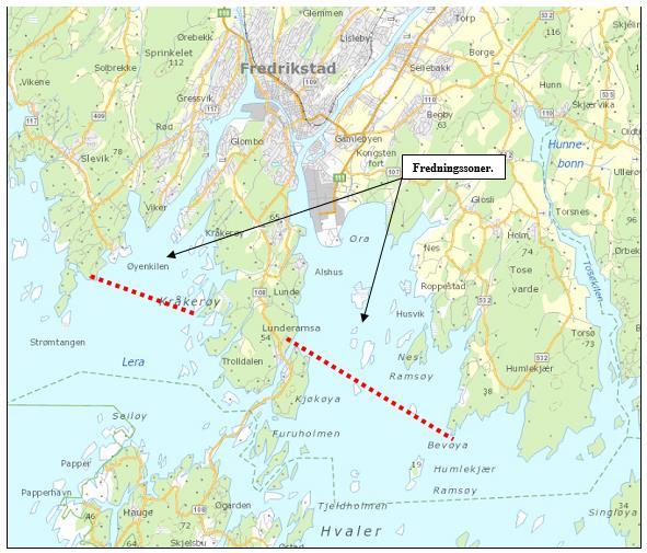 4 Fig. 1. Kart over fredningssoner ved utløpet av Glomma i Fredrikstad kommune. 9.