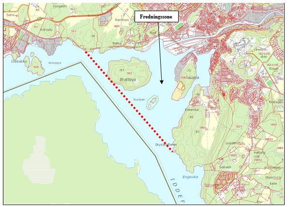 5 Fig. 2. Kart over fredningssone ved utløpet av Tista elv i Halden kommune. 10.