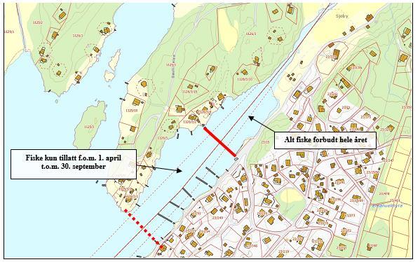 6 Fig. 3. Kart over fredningssoner ved utløpet av Hjelmungbekken i S.