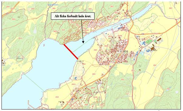 Utløpsfredning, Krogstadbekken/Møllebekken I Krogstadfjorden, innenfor en rett