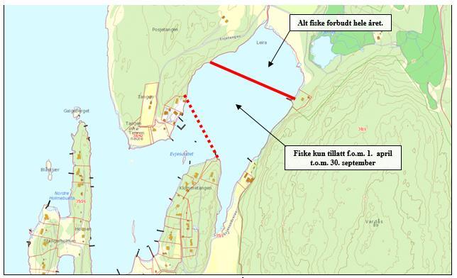 8 * Fig. 6. Kart over fredningssoner ved utløpet av Evjeåa i Rygge kommune. 14. Utløpsfredning, Støtvikbekken Innenfor en rett linje fra merke på vestsiden av Rørvikbukta ca.