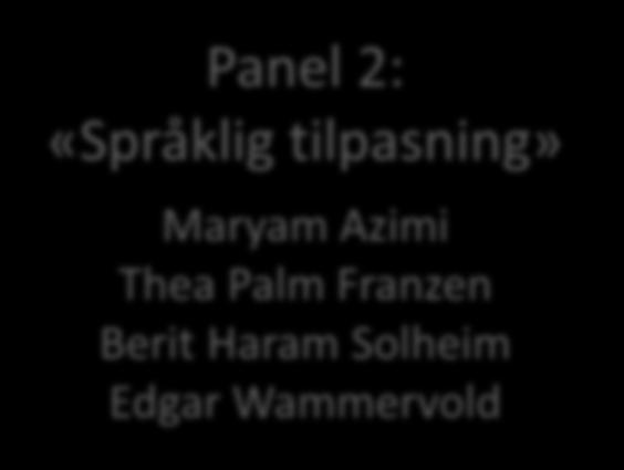 Høistad Heidi Zangi Panel 2: «Språklig tilpasning»