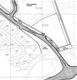 Området har i dag kun en atkomst fra Tverrveien, med en langsgående internvei. Dette er et stort planområde, med terrengforskjeller på 5-6 meter, som gir to «plan». Området er lavest i sør.