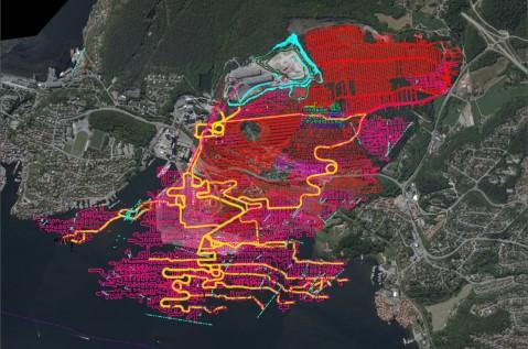 Norsk Hydro har parallelt drevet gruvedrift nord for Norcems gruve. Gruvene er i dag slått sammen.