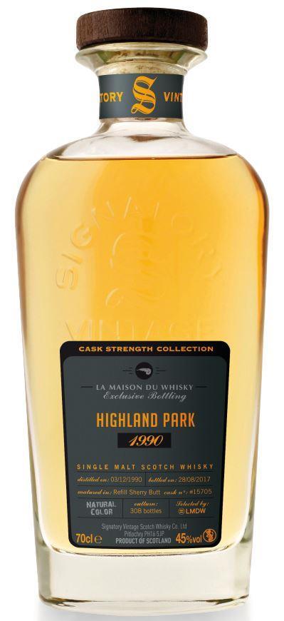 Highland Park 1990 26 yo LMDW Cellar book Destillert på Highland Park i 1990. Tappet av Signatory Vintage i 2017 for Le Maison du Whisky for deres Cellar Book-utgivelser.