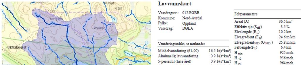 3.6 Nedbørsfelt Steinbui Det aktuelle nedbørfelt Etna-vassdraget er stort. Målt ved NVE sin målestasjon i Etna er nedbørsfeltet på 570 km 2.