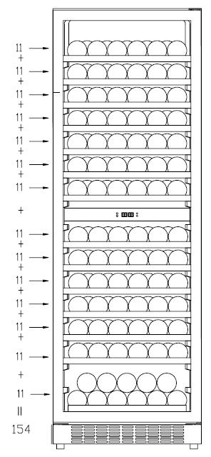 7. Lagringsdiagram (for 750 ml Bordeaux-flasker)