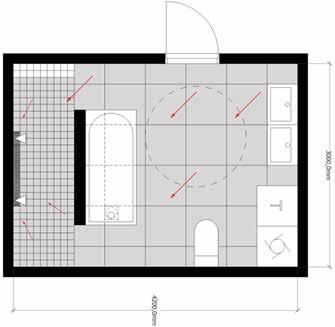 Med mindre flisformater eller mosaikkfliser er det også enkelt å forme ekstra fall mot ulike sluktyper ogplasseringer.