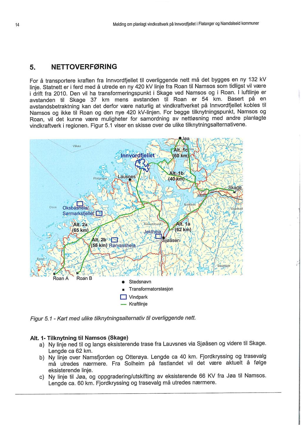 14 Melding om planlagt vindkraltverk på lnnvordrjellet i Flatanger og Namdalseid kommuner 5.