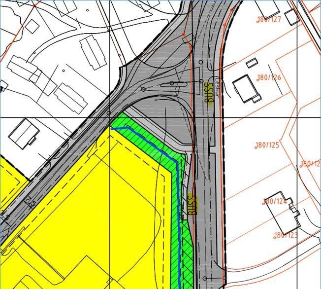 10 TRAFIKKANALYSE TIL REGULERINGSPLAN FOR HELGELANDSMOEN BOLIGOMRÅDE Ihht reguleringsplan vil det også opparbeides gangkrysning av