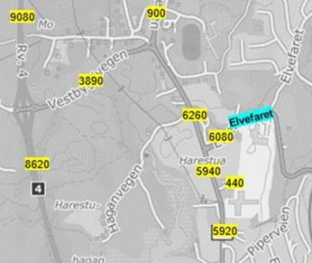 Oppdragsnr.: 337 Dokumentnr.: Aku01 Versjon: 0 Figur 3: Trafikktall for fremtidig situasjon med senter år 2027.