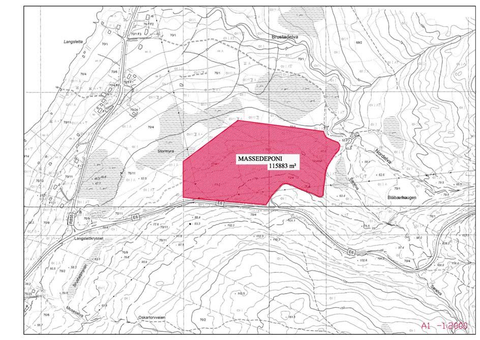 Deponiområde berører i hovedsak eiendommene 70/1, 70/4 og 70/11. Et mulig bruksområde er å sikre byggegrunn for industriformål i samsvar med arealplan.