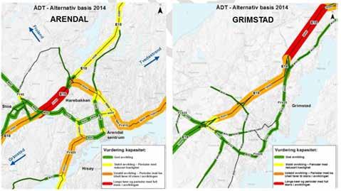 Situasjonsbeskrivelse Tilførselsveiene til Arendal og avkjøringen ved Vesterled inn til Grimstad har allerede rushtidsutfordringer i dag.