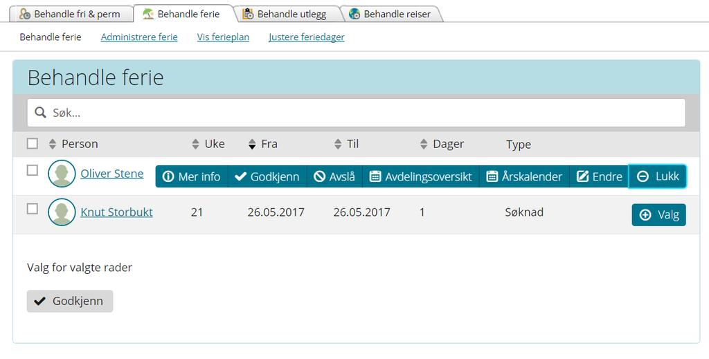 3. Hvilke oppgaver og ansvar har en leder? Behandle søknader om ferie, fri og permisjon Simployer gir deg som leder god oversikt over ferieplaner for enkeltpersoner eller avdeling som helhet.