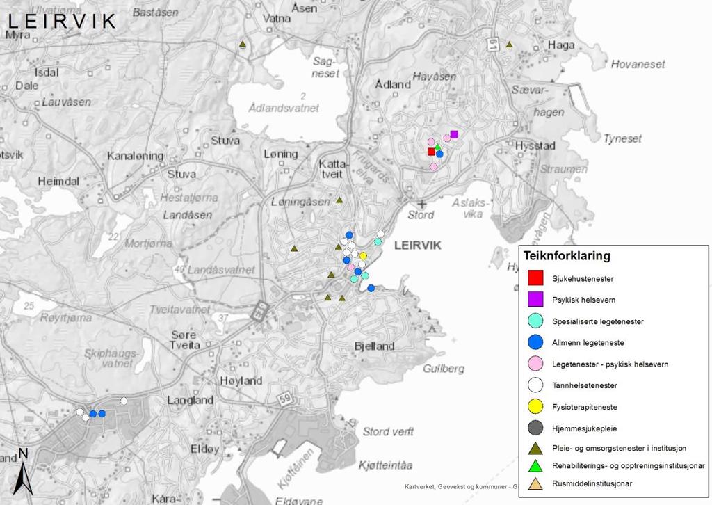 Tilsette LEIRVIK 800 Allmenn legeteneste 700 Fysioterapiteneste 600 Legetenester - psykisk helsevern 500 400 Pleie- og omsorgstenester i institusjon Psykisk helsevern 300 200 100 0 Regionsenter