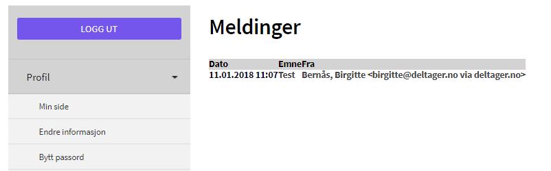 Bytt passord Her kan medlemmet gå inn og endre sitt passord for innlogging til Min side.