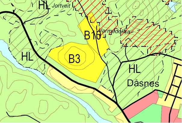 Planområde Figur 12 og 13: Kartutsnitt fra Kommuneplanens arealdel