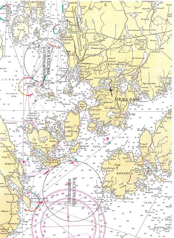 TILLEGG 1 BANEOMRÅDE Baneområdet vil være på Raunefjorden med Korsfjorden