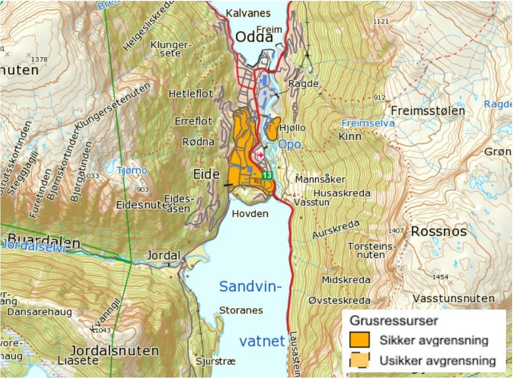 Verdivurdering Grunnvannsbrønnene i Jordal er vurdert til å være stor verdi. Sandvinvatnet for øvrig er vurdert som av middels verdi.