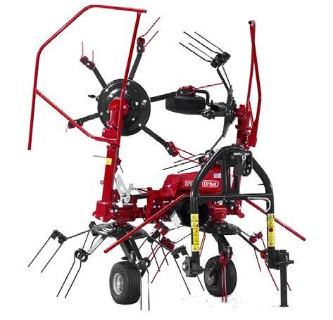 SPIDER 555/4 har hjul med 3-stegs justering av arbeidshøyde og spredevinkel.