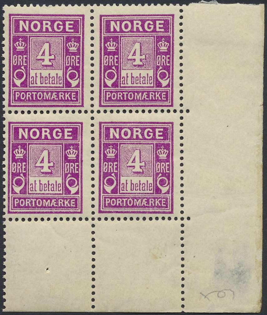 Luksusstp SØRBØVÅG 15VII55 på 15 øre brun.................100 395. Prima postfrisk 6-blokk 30 øre grå Haakon. (450)................100 402.