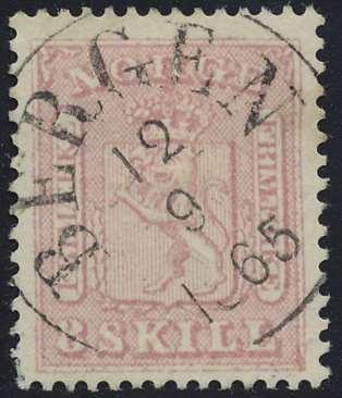 4 SK Våben 1863 - Rentvendt VADSØ 20-4-1867 - PRAKT........200 137 8 I a, t.3. Vakker 4 sk praktstp VADSØ 18/9-1864.