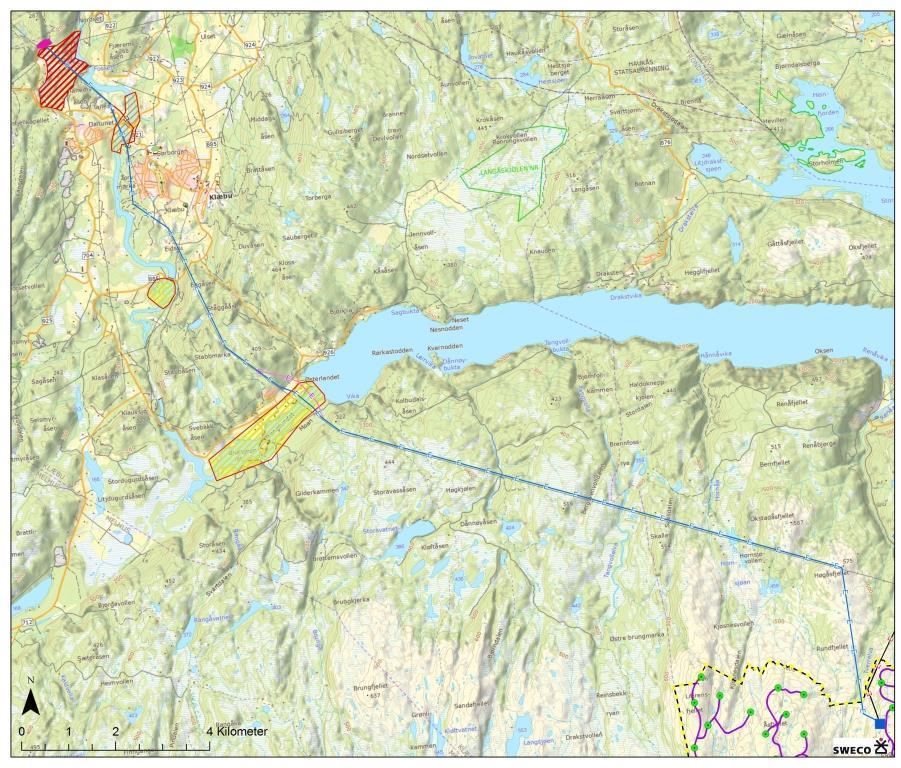 Ravinedal ved Nideng Nidelva ved Tanem Kroksjø/sump ved Svean/Motun Utløpet av Selbusjøen Figur 9-5.