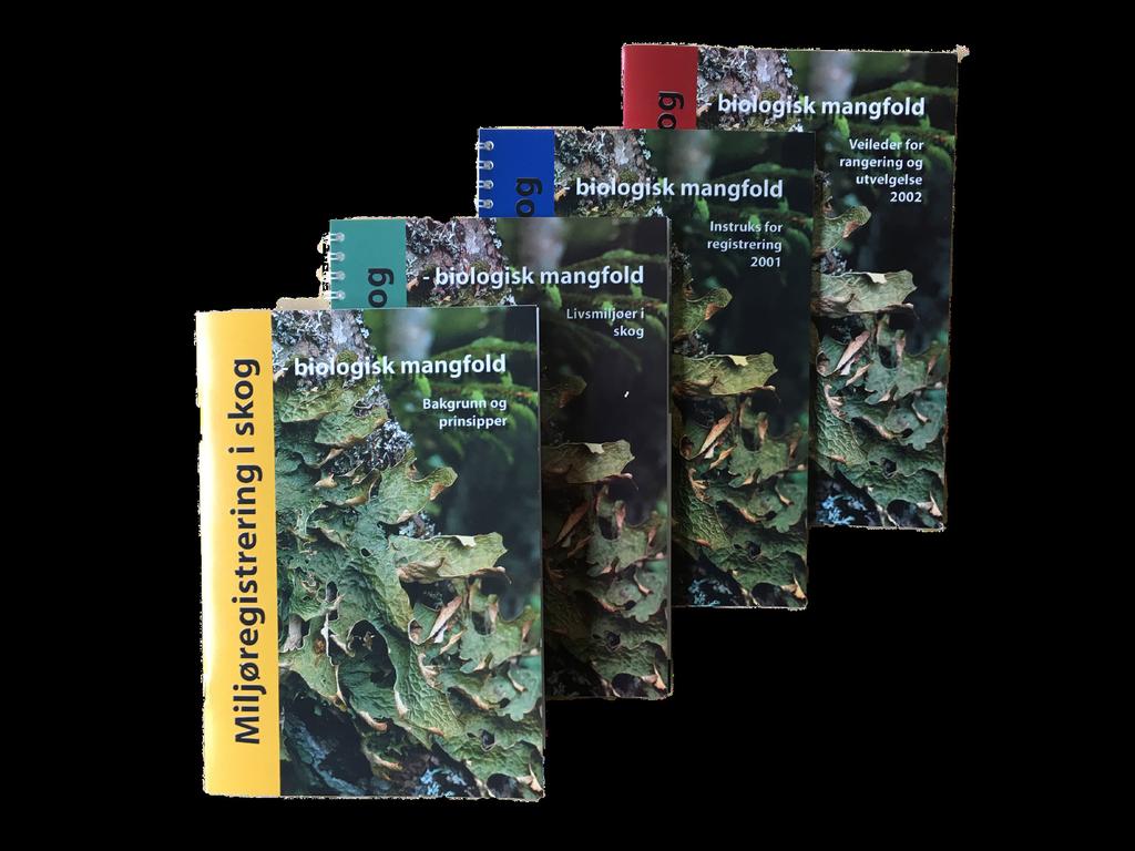Håndbok i registrering av livsmiljø i skog består av fire håndbøker.