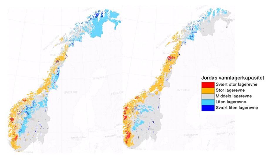 1.1.6 Grunn- og markvatn Grunnvasstand i høve til total metting ved utgangen av andre kvartal 212 og 213 er vist i figur 1.1.8.