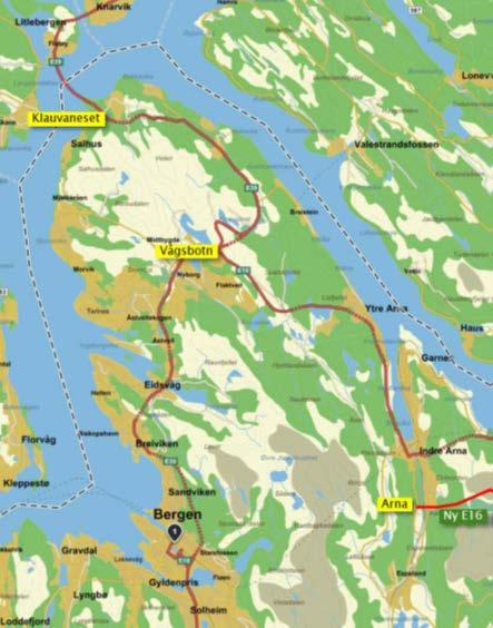 Statens vegvesen ønsker å starte opp planarbeid med kommunedelplan og konsekvensutredning for strekningen E16 Arna-Vågsbotn og E39 Vågsbotn- Klauvaneset.