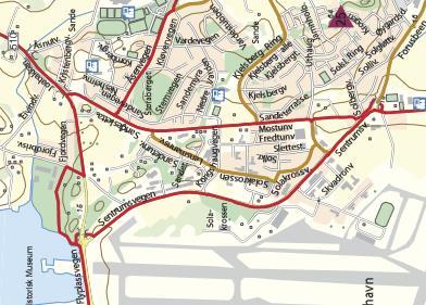 Mobilitetsplan Mostunparken, plan 0584 Side 4 2.3.2 Sykkel Planområdet ligger tilgrensende hovedsykkelrute som går langs Sandesletta.