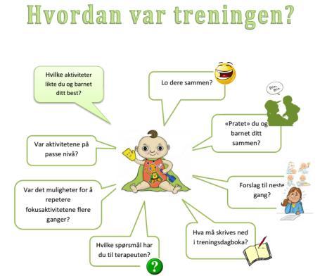 Organisering av Baby-CIMT Hjemmetrening utført av foreldre 30 min daglig 6 uker trening - 6 uker pause - 6 uker trening