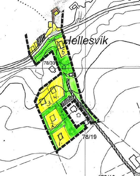 Figur 2. Reguleringsplan for Hellesvik hytte og rorbugrend.