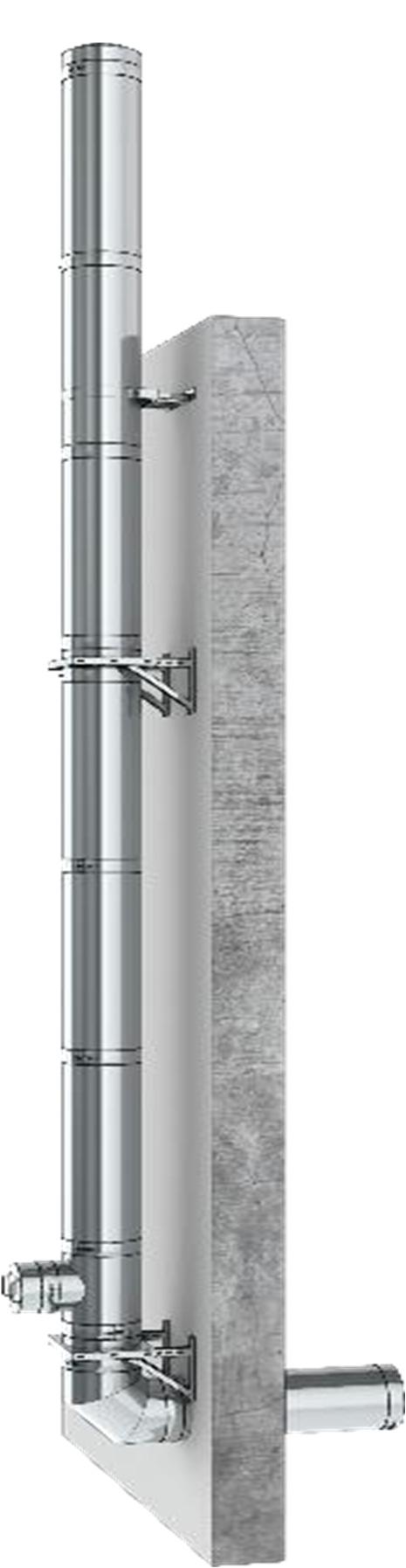 Minimum avstand er 50 mm, se tabell 2 på side 2, avstand til brennbart.