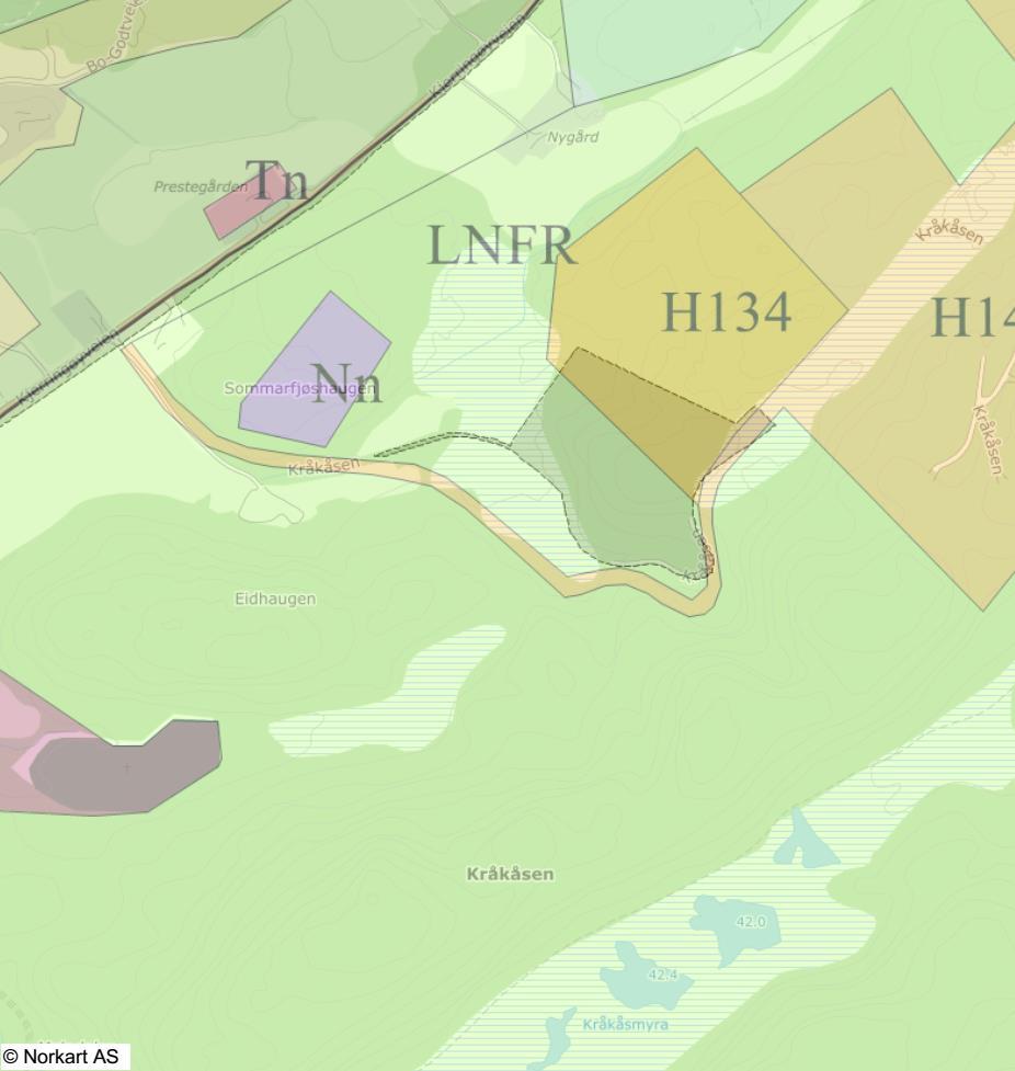 Avgrensning og størrelse på planområdet Planområdet skilles ut fra gnr.124, bnr.90.