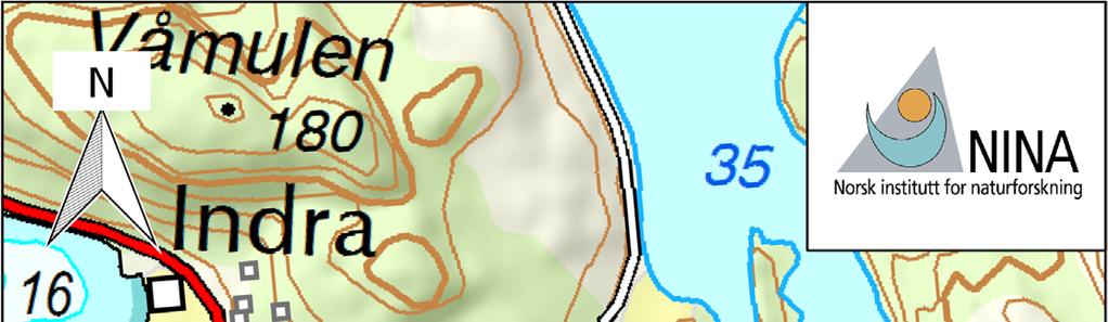 Figur 3. Oversikt over foreslåtte lokaliteter for undersøkelse av vannkvalitet i Ereviksbekken.