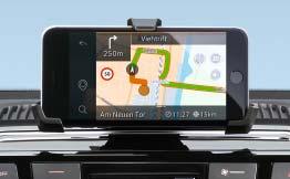 Med Volkswagens app maps + more og radioen Composition Media (standardutstyr) med holder* forvandles smarttelefonen for