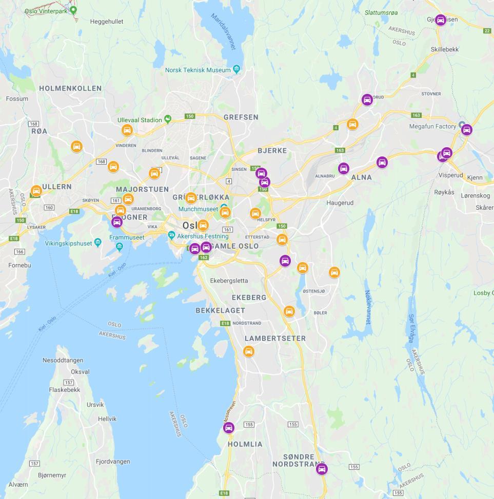 6 Endring i biltrafikk i Oslo utenom bomsnittene Ut i fra tellepunkter til Statens vegvesen og Bymiljøetaten er sett på trafikkutviklingen i 32 punkter.