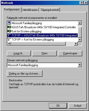 Konfigurering av PC i Windows 98 / Me 1.