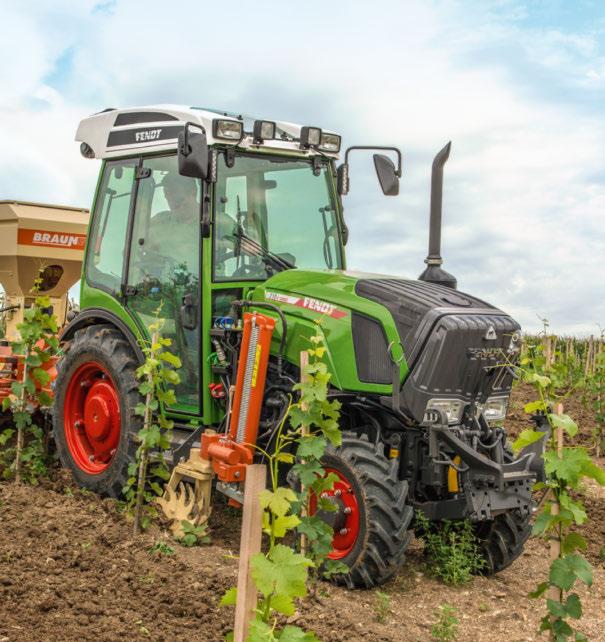 Fendt 200 P Vario Spesialtraktoren med bredere aksler og høyere løfteevne fra 1,68 m utvendig bredde.