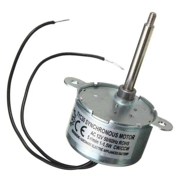 Synkronmotorer har typisk Permanent magneter i rotor eller børster eller en roterende transformator rundt aksen for å gi strøm til spolen(e) i rotor.