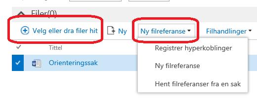 dra filer fra din PC, eller lage ny