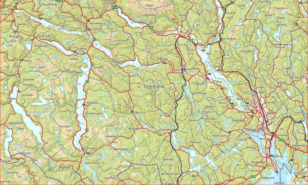 Kjeldal og Lunde sluser Figur 2. Oversiktskart som viser plasseringen av Kjeldal og Lunde sluser i vassdraget. Figur 3.