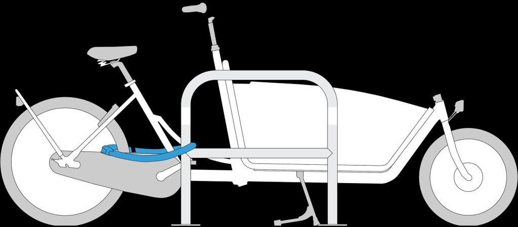 Dette er av flere grunner: 1. Stativet gir stor kontaktflate mot sykkelens ramme og hjul. Den parkerte sykkelen står dermed stabilt og sjansen for at den velter eller kommer ut av posisjon minimeres.