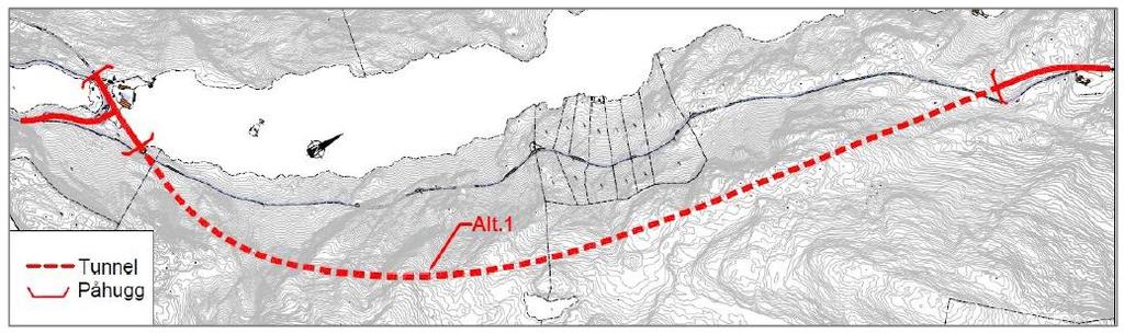 Rv13 Lovraeidet Rødsliane: Skredsikring Skredpunkta er spreidd over lange strekningar 4 alternativ var vurdert.