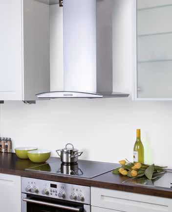 Vision-E/F for veggmontering Vision-E/F er en veggmontert kjøkkenhette beregnet for tilkobling til ventilasjonsaggregat. Den har moderne design som kombinerer rustfritt stål med tonet herdet glass.