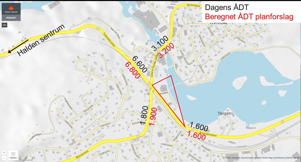 Side 13 av 15 Sannsynligvis vil ikke økningen bety en tilsvarende økning av trafikken på vegnettet forbi planområdet, fordi mange av kundene til dagligvareforretningen vil være personer som uansett