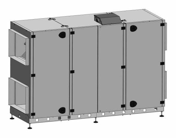 3004076-2017-12-20 VEX350HX VEX350HX uten automatikk VEX-aggregat med motstrømsveksler Aggregatet er levert med (fabrikkmontert): Posefiltre FB Kompaktfiltre FP OD - tak for utendørs montering